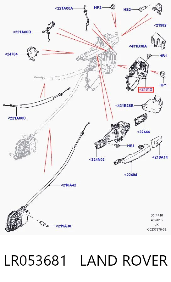 Купити Замок передньої лівої двері Land Rover Range Rover IV L405