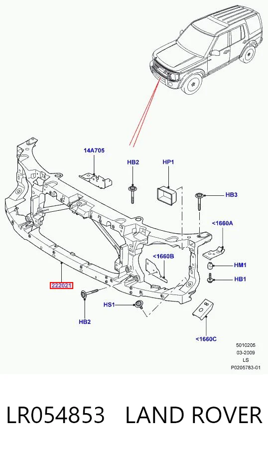 Панель передня Land Rover Range Rover III позашляховик (L322) (2002 - 2009) ціна, від 98.87 USD