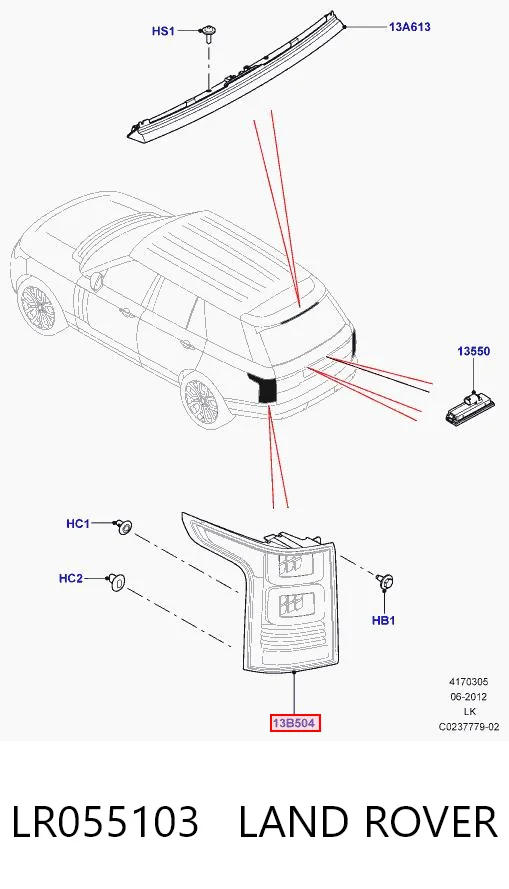 Задні ліхтарі Land Rover Range Rover IV позашляховик (L405) (2012 - 2021) ціна, від 419.49 USD