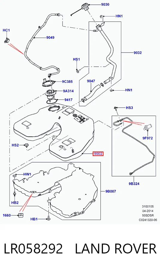 Бак паливний на Land Rover Range Rover IV L405