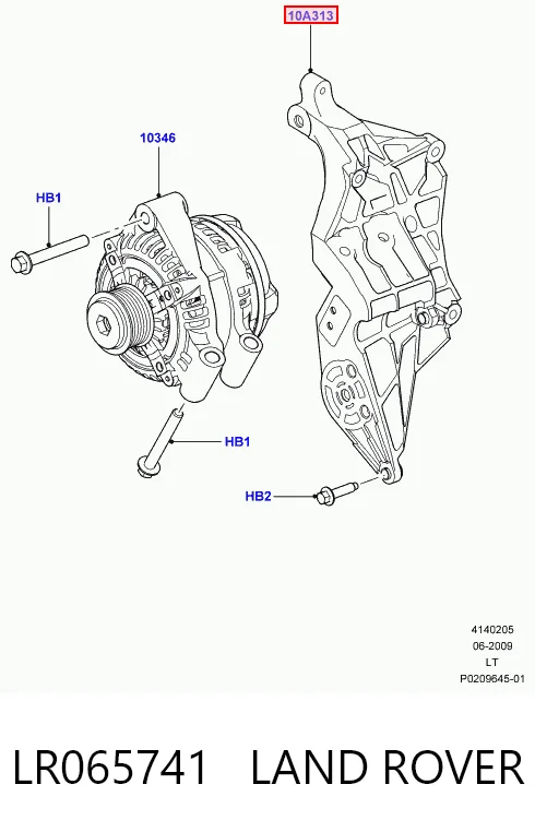 Кронштейн генератора (натяжний) Land Rover Range Rover SPORT II позашляховик (L494) (2013 - 2022) ціна, від 25.71 USD