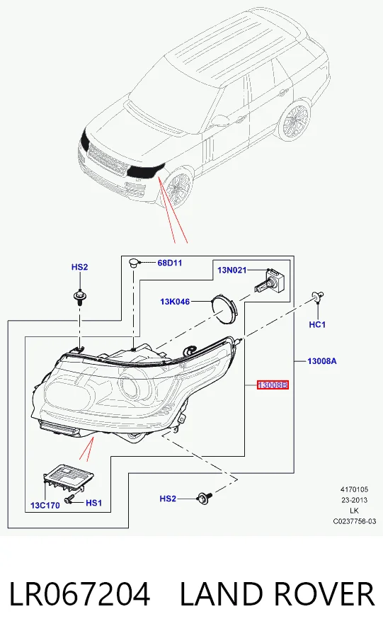 Купити Фара права Land Rover Range Rover IV L405