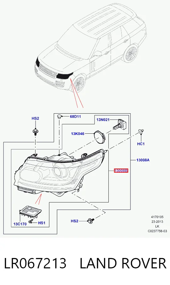 Купити Фара ліва Land Rover Range Rover IV L405