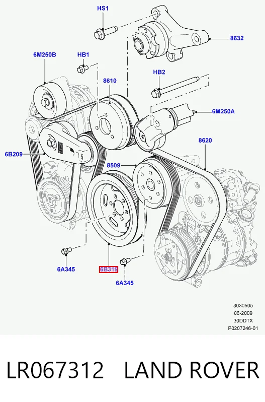 Демпферний шків колінвала Land Rover Range Rover SPORT II