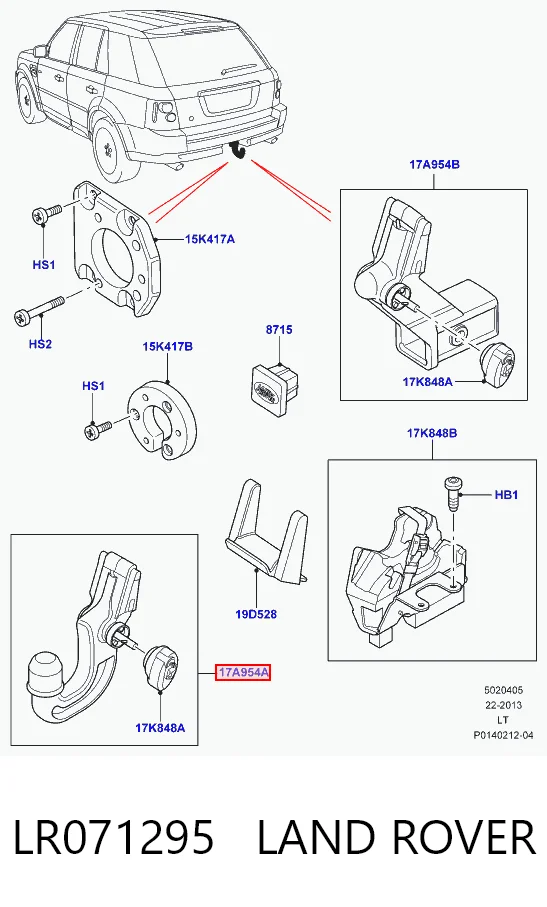 LR071295 Land Rover Пристрій тягово-зчіпний
