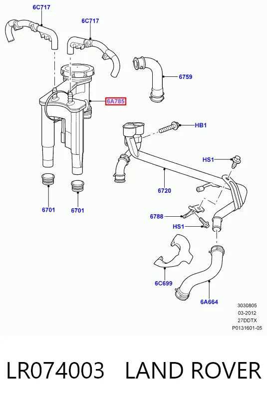 Клапан картерних газів Land Rover Range Rover SPORT I позашляховик (L320) (2005 - 2013) ціна, від 25.42 USD