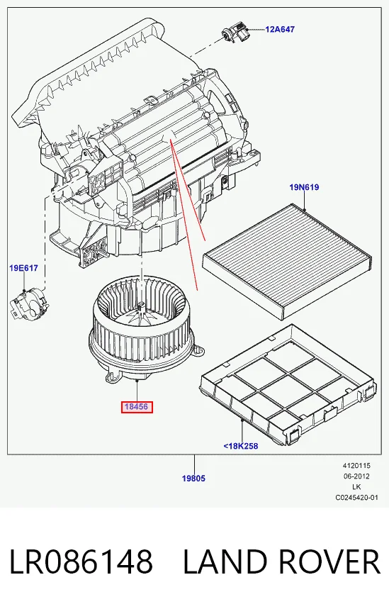Купити Вентилятора пічки Land Rover Range Rover IV L405
