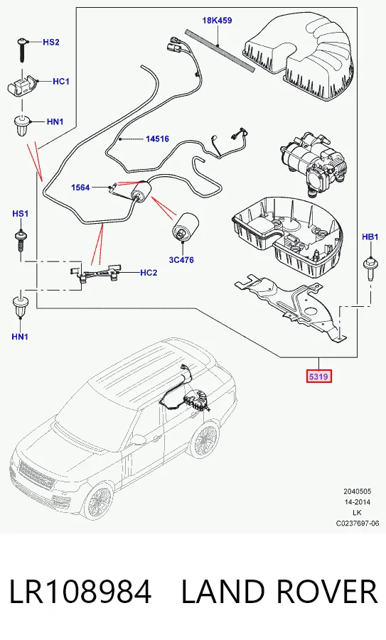 LR108984 Land Rover Компресор підкачки амортизаторів