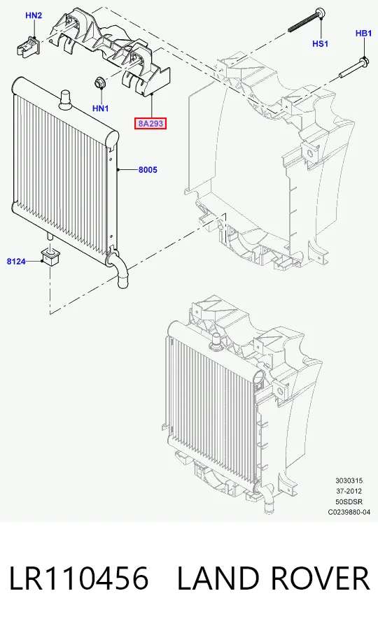 Подушка радіатора охолодження, верхня AND 30121648 ціна, від 28.62 USD