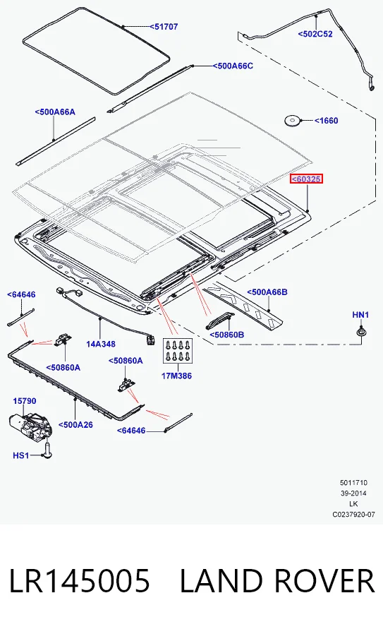 Панель люка Land Rover CPLA51070AC ціна, від 316.64 USD