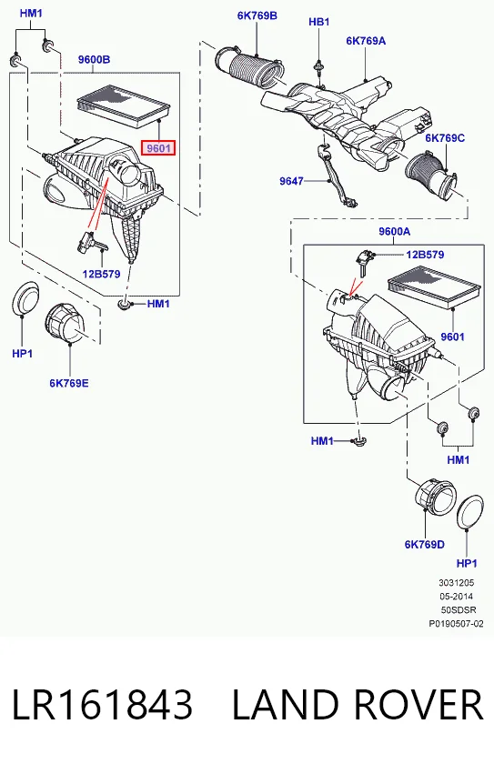 LR161843 Land Rover Повітряний фільтр двигуна