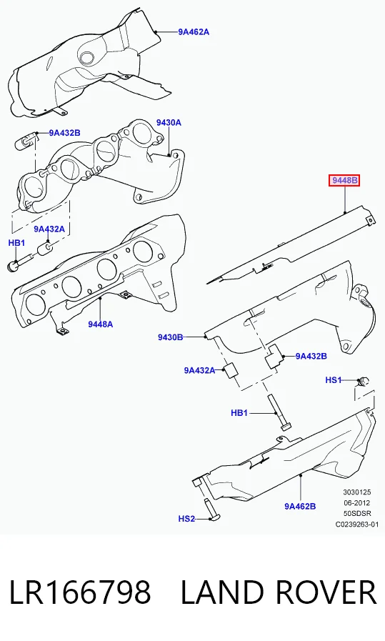 Прокладка випускного колектора, ліва Jaguar AJ812286 ціна, від 37.24 USD