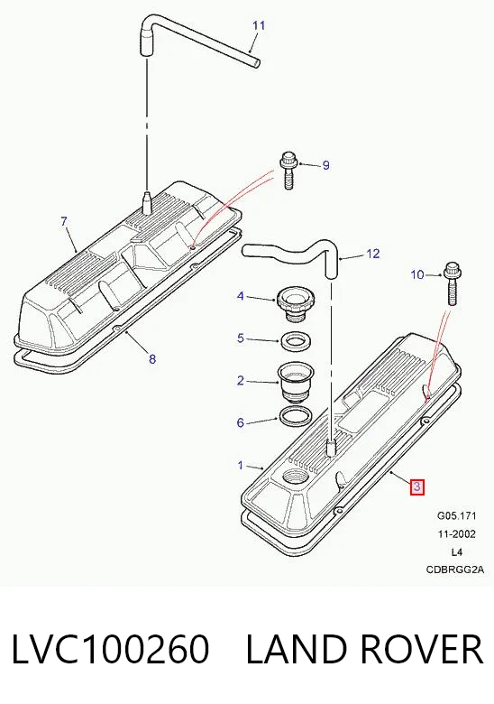 LVC100260 Land Rover Прокладка кришки клапанної 