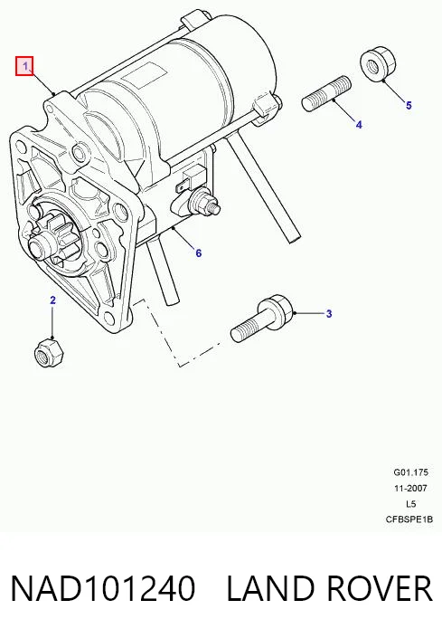 NAD101240 Land Rover Стартер двигуна
