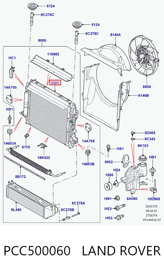 LR021778 Britpart Радіатор охолодження двигуна