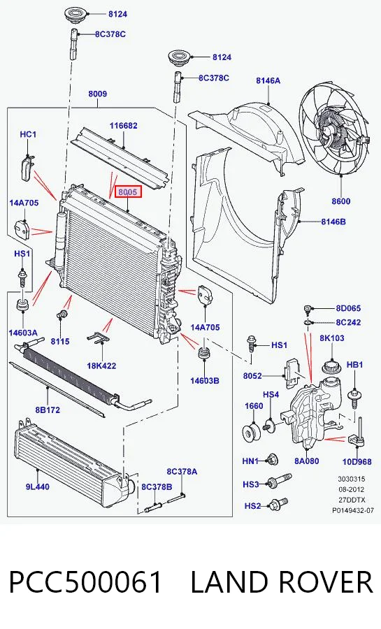 Радіатор основний Britpart LR021778 ціна, від 190.03 USD