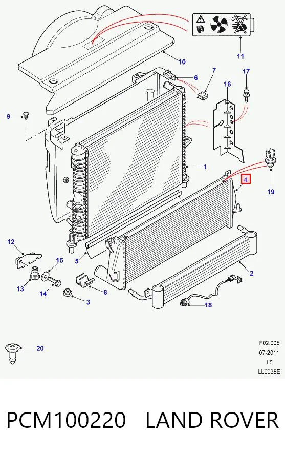 Купити PCM100220 Britpart Радіатор интеркуллера