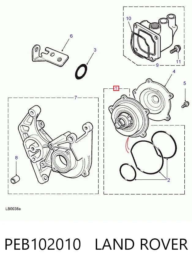 Помпа охолодження Bearmach PEB102420 ціна, від 25.99 USD