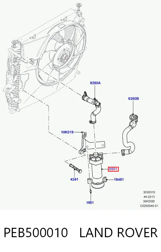 PEB500010 Land Rover Водяний насос охолодження електро додатковий