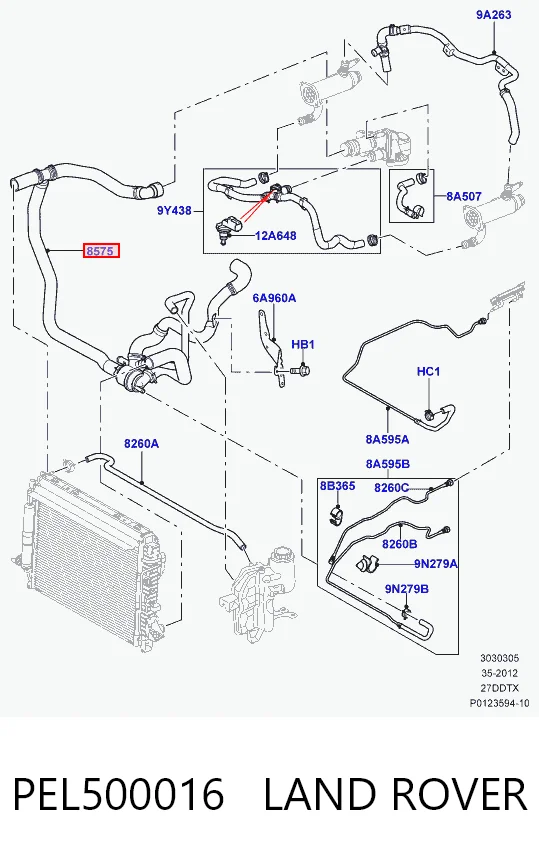 Авто термостат на Land Rover Range Rover SPORT I L320