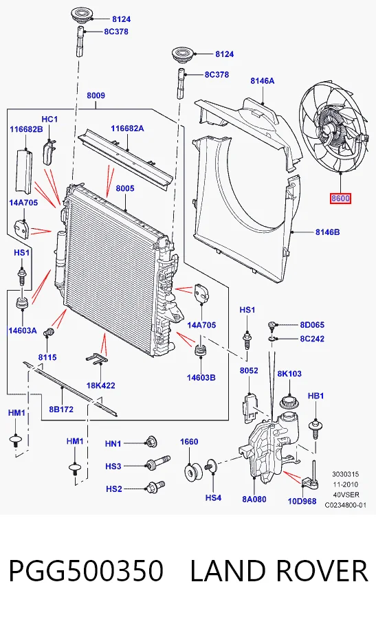 В'язкова муфта вентилятора Land Rover Discovery III позашляховик (LR3) (2004 - 2009) ціна, від 143.08 USD