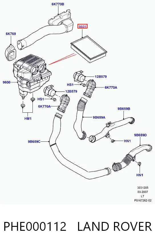 PHE000112 Land Rover Повітряний фільтр двигуна