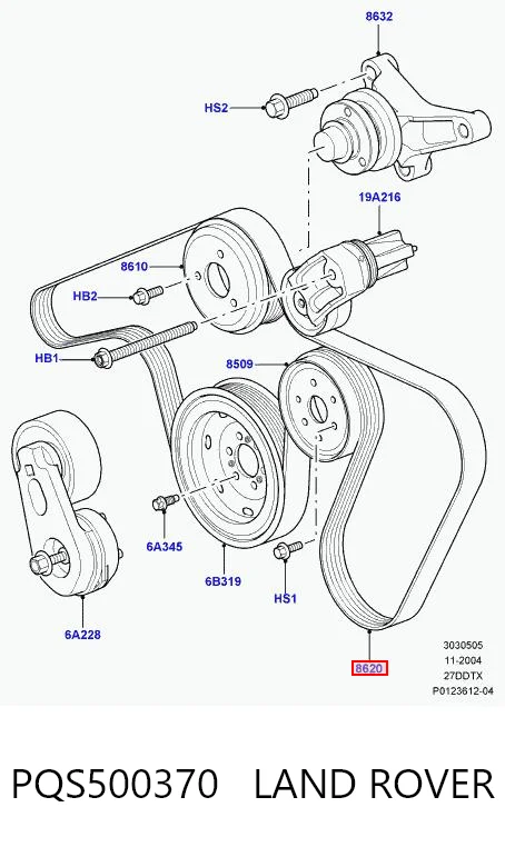 Клиновий ремінь Land Rover Discovery IV позашляховик (L319) (2009 - 2018) ціна, від 22.20 USD
