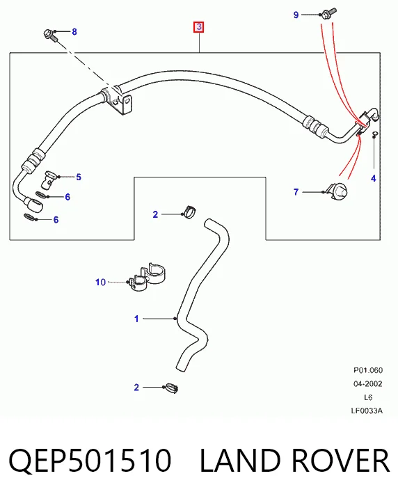 Трубка високого тиску ГПК на Land Rover Freelander I L314