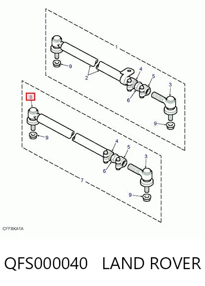 QFS000040 Britpart Накінечник центральної рульової тяги, задній правий