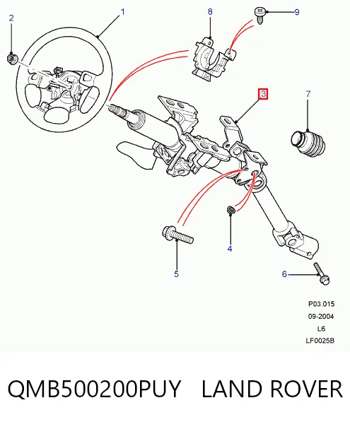Колонка рульового управління на Land Rover Freelander I L314