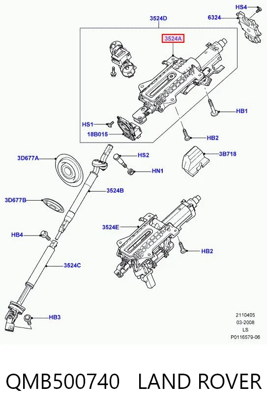 Рульова колонка Land Rover Discovery III позашляховик (LR3) (2004 - 2009) ціна, від 88.69 USD