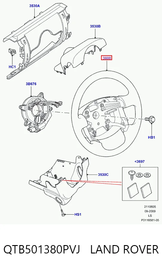 Рульове колесо на Land Rover Discovery III LR3