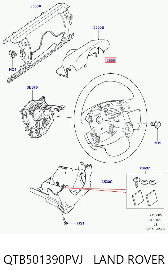 Рульове колесо Land Rover Range Rover SPORT I позашляховик (L320) (2005 - 2013) ціна, від 120.36 USD