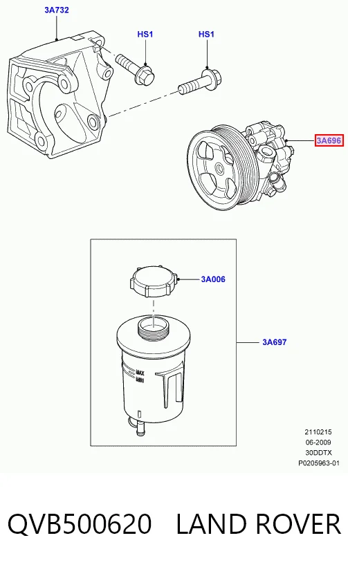 QVB500620 Land Rover Насос гідропідсилювача
