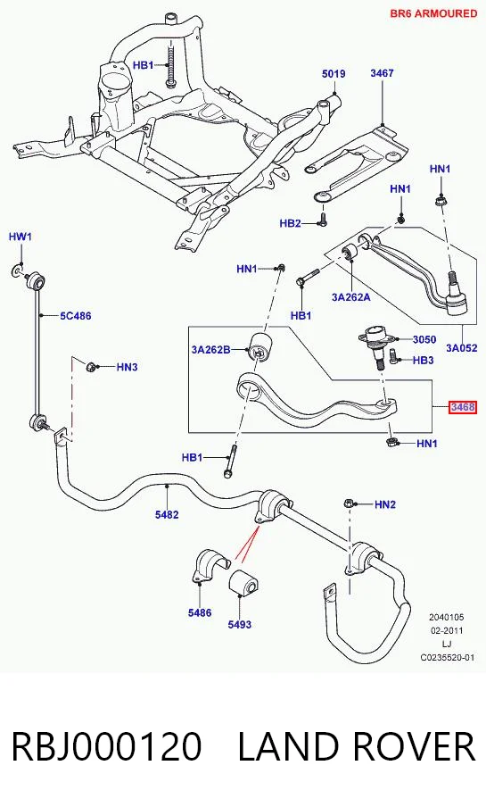  Важіль передньої підвіски верхній, правий Land Rover Range Rover 3