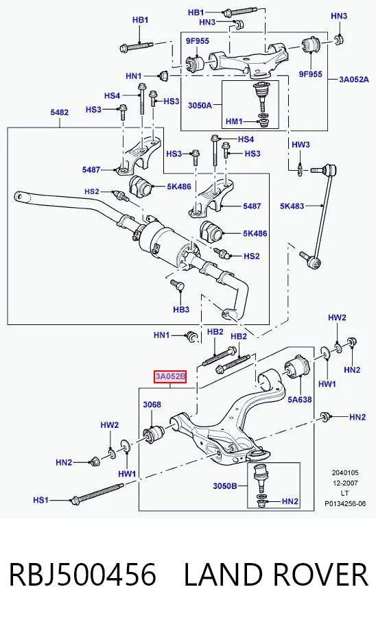 RBJ500456 Land Rover Поперечний важіль