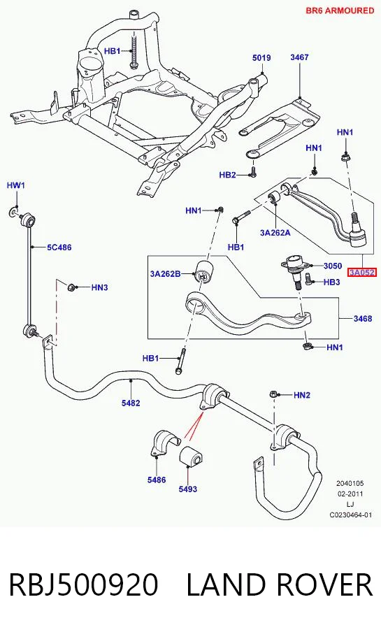 RBJ500920 Land Rover Стійки і важелі підвіски