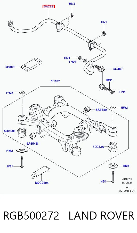Стабілізатор задньої балки на Land Rover Range Rover III L322