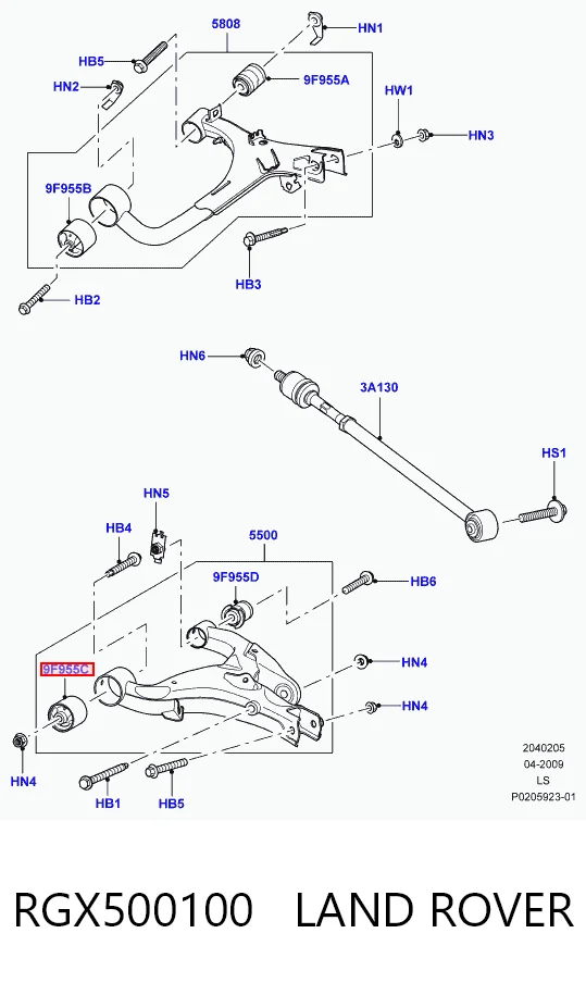 LR051611G Britpart Сайлентблок задньої тяги