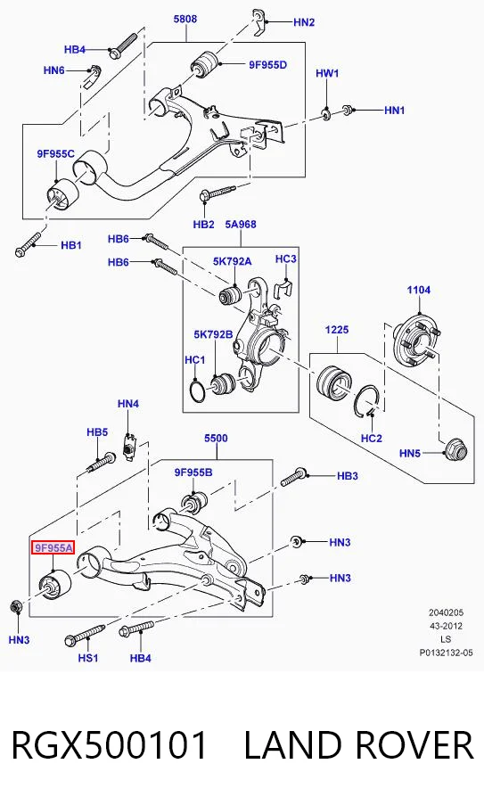 Сайлентблок заднього нижнього важеля Britpart LR051611G ціна, від 22.27 USD