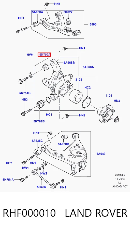 Сайлентблок цапфи задньої RHF000260 Hotbray