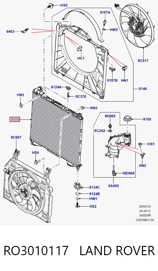 LR034553 Britpart Радіатор охолодження двигуна