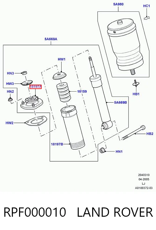 Опора амортизатора на Land Rover Range Rover III L322