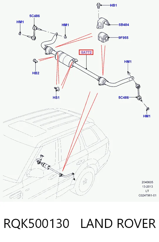 Стабілізатор задньої балки на Land Rover Range Rover SPORT I L320
