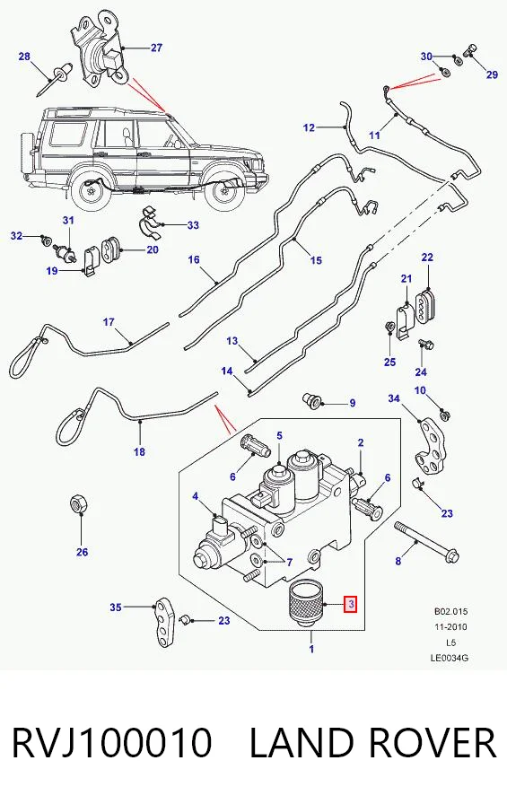 RVJ100010 Land Rover Фільтр повітряний компресора підкачки (амортизаторів)