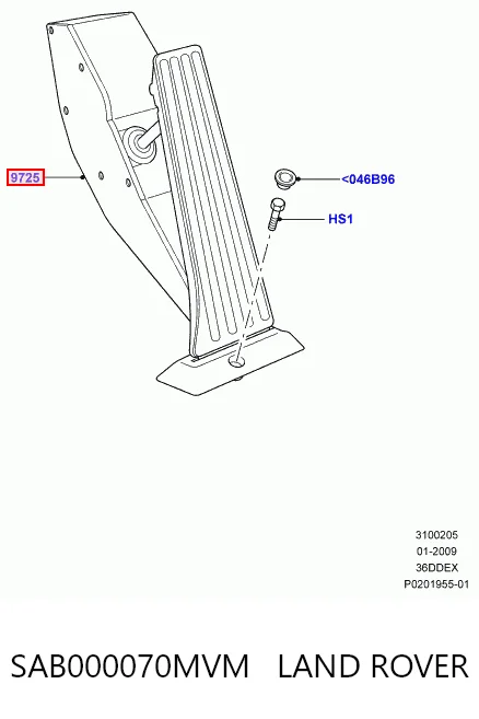 Педаль газу (акселератора) на Land Rover Range Rover III L322