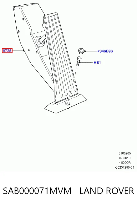 Підаль газу Land Rover Range Rover III позашляховик (L322) (2002 - 2009) ціна, від 31.07 USD