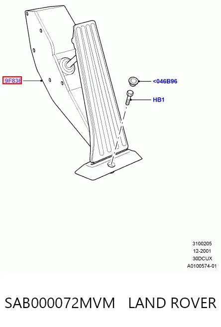 Купити Педаль газу Land Rover Range Rover III L322