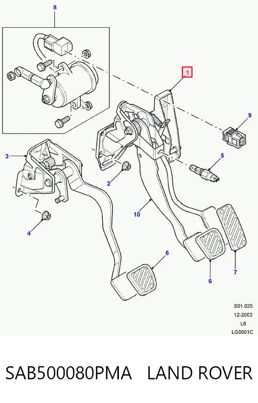 Педаль газу (акселератора) на Land Rover Freelander I L314