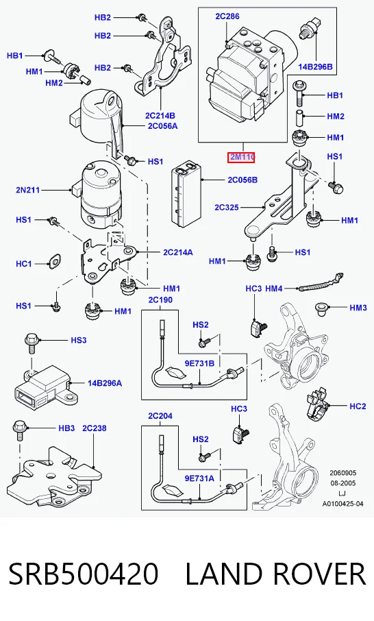 Блок управління АБС (ABS) на Land Rover Range Rover III L322